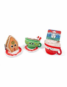 Christmas plush toys assorted cups and cookies S/M - 15 cm