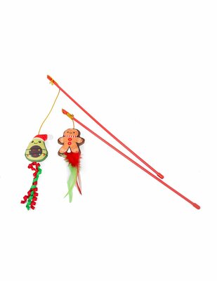 Christmas cat sticks with assorted catnip plush toys 8 cm